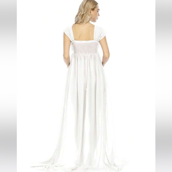 Maternity Off-Shoulder Floor-Length Dress - Picture 4 of 12